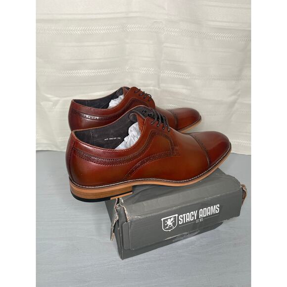 Stacy Adams Dickinson Cap Toe Oxford Cognac Mens Size 11M Dress Shoes main image 4